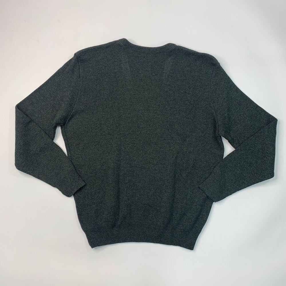 Vintage Jantzen Sweater Mens L Large Hunter Green Knit V Neck Pullover Made USA - Picture 3 of 9